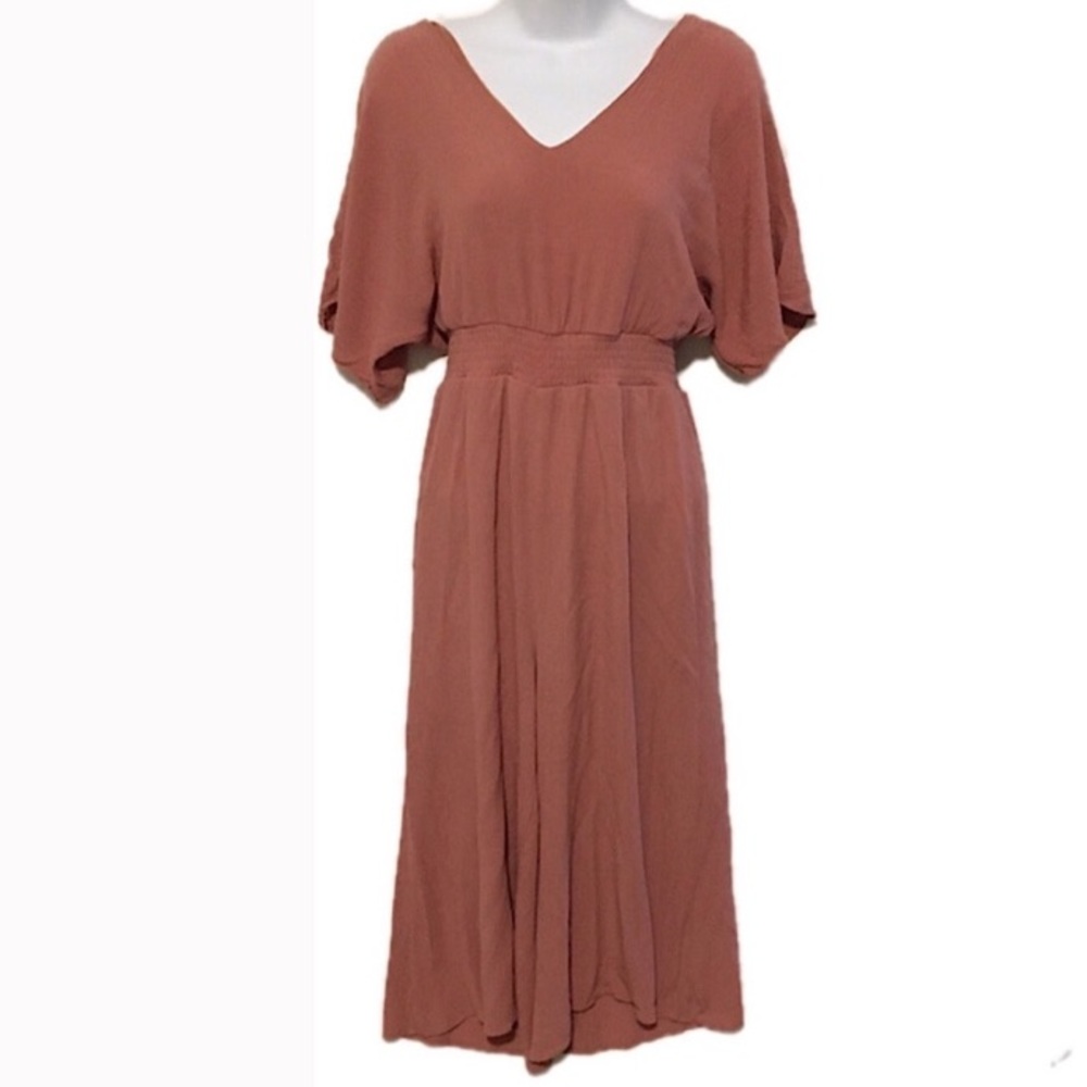 As U Wish Pleated Backless Dusty Rose Romper, S